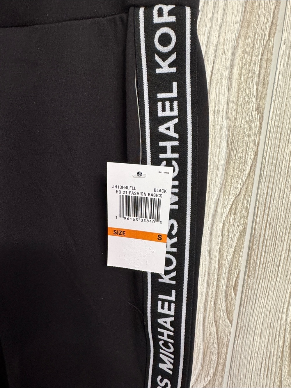 Michael Kors Black Leggings with White Logo Side Tape - Picture 2 of 7